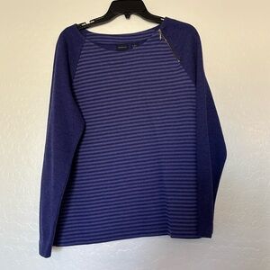 Westbound womens‎ large cotton purple stripped long sleeve shirt warm casual